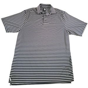 FootJoy Men's Gray Striped Polo Shirt Large
